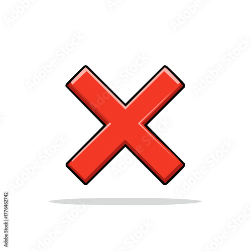 Red X Mark Symbol Illustration