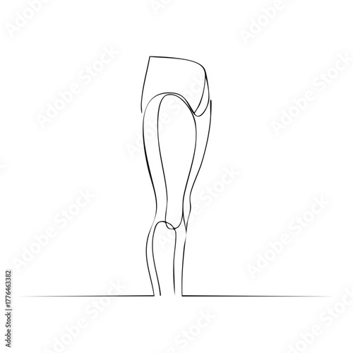 Minimalist Line Art Drawing of Elegant Female Legs and Upper Thighs