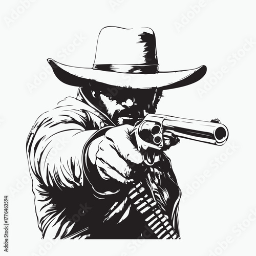cartoon cowboy with gun