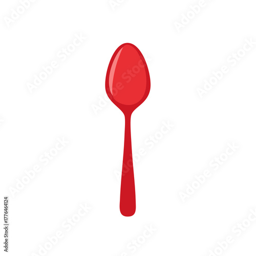 Striking Red Spoon Kitchen Utensil for Eating Preparing Food and Serving Meals