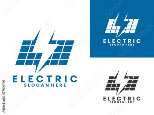 Solar power logo design vector template. Green energy logo design icon