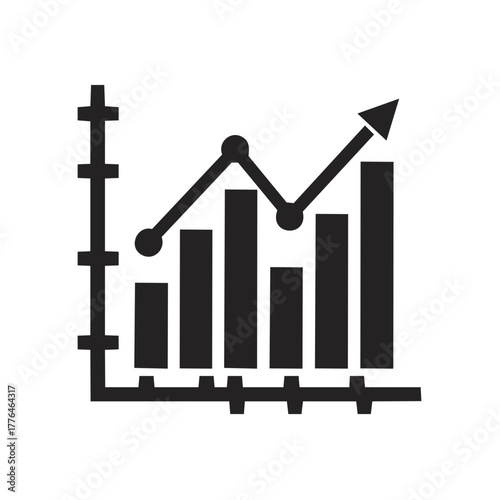 Financial Growth Chart Showing Upward Trends and Increasing Values in Market