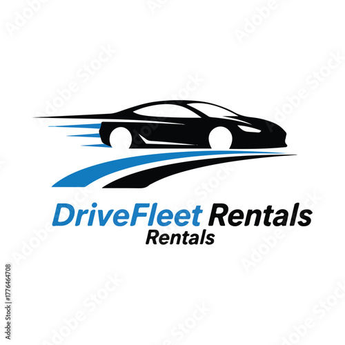 Modern car drive fleet rentals automotive transportation service logo
