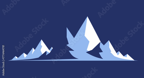 Stylized Mountain Peaks in Cool Tones.