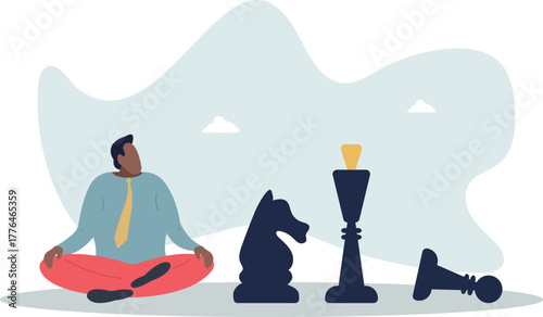 Strategic thinking to win business competition, marketing strategy or planning to make decisions, challenge or problem solving concept.life and employment of people.