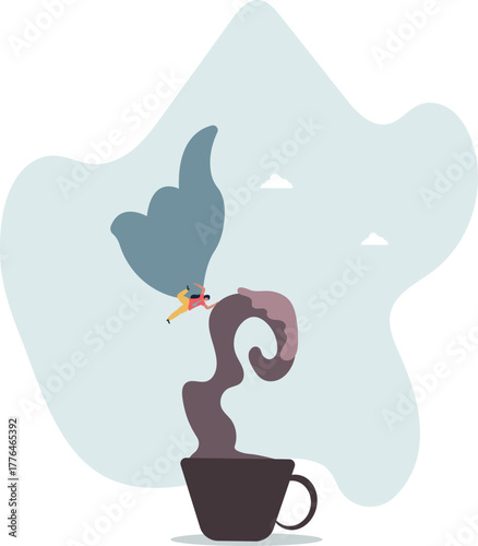 Coffee break to refresh or boost energy, morning routine to help focus and boost productivity, relax or awaken with tea break concept.life and employment of people.