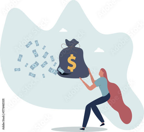 Lose money from investment mistake, tax or expense, mutual fund cost or financial problem, unknown cost drain out money concept.life and employment of people.