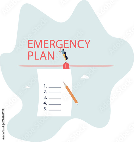 Business emergency plan, checklist to do when disaster happen to continue business and build resilience concept.life and employment of people.