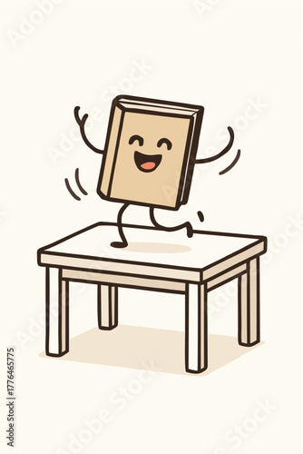 vector of a book dancing with laughter