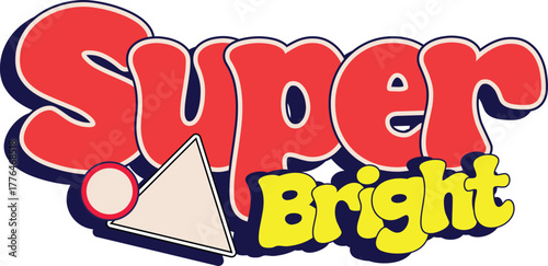 Super Bright Retro Typography Illustration — Bold Colorful 3D Text Design for Advertising, Stickers, and Merch