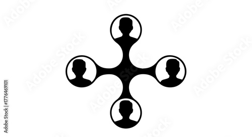 Abstract network of interconnected people symbolizing unity and collaboration