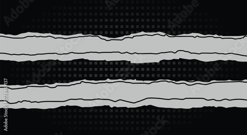 Abstract halftone background with torn paper effect design art editable vector
