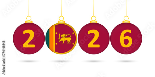 Sri Lanka Flag Christmas Balls 2026 Decoration.