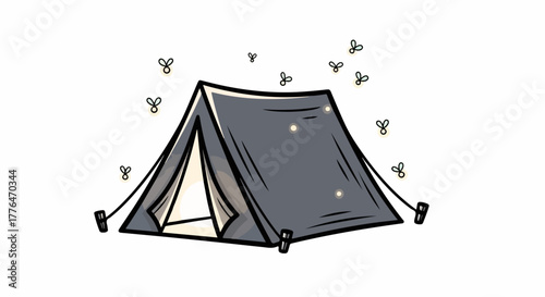 Camping tent with transparent background