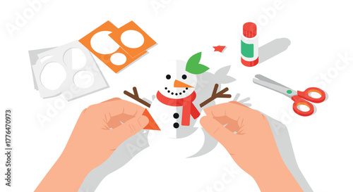 Crafting a paper snowman handson winter art project for kids