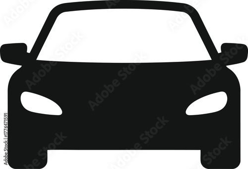 Modern car silhouette front view icon