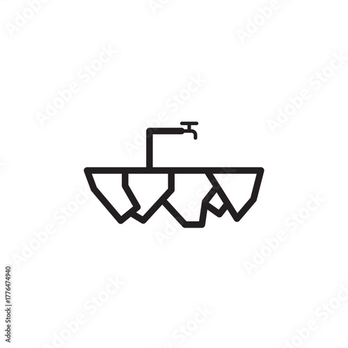 Water scarcity icon symbolizing drought and resource shortage, representing modern water risk management, specialized industrial conservation programs, and sustainable environmental strategy systems.