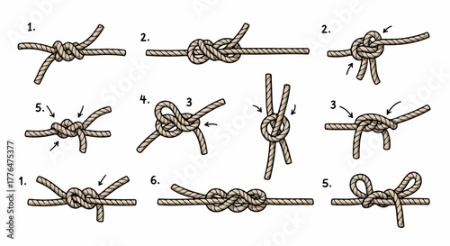 Knots tying instructions step by step guide