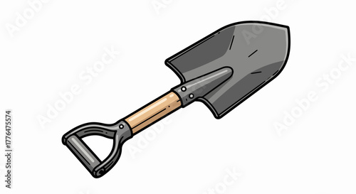 Gardening shovel tool with transparent background