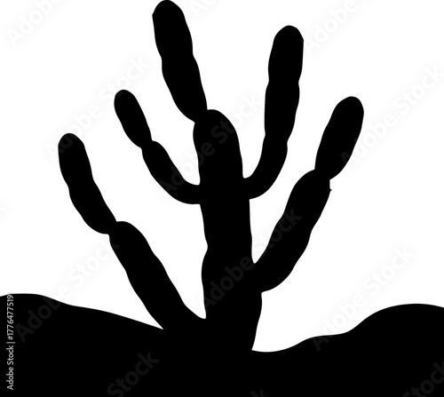 Wild cactus silhouette vector for tropical and summer design