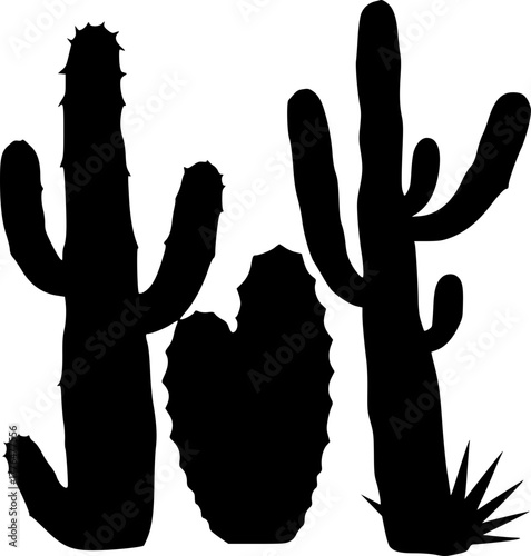 Cactus silhouette design for desert and nature theme