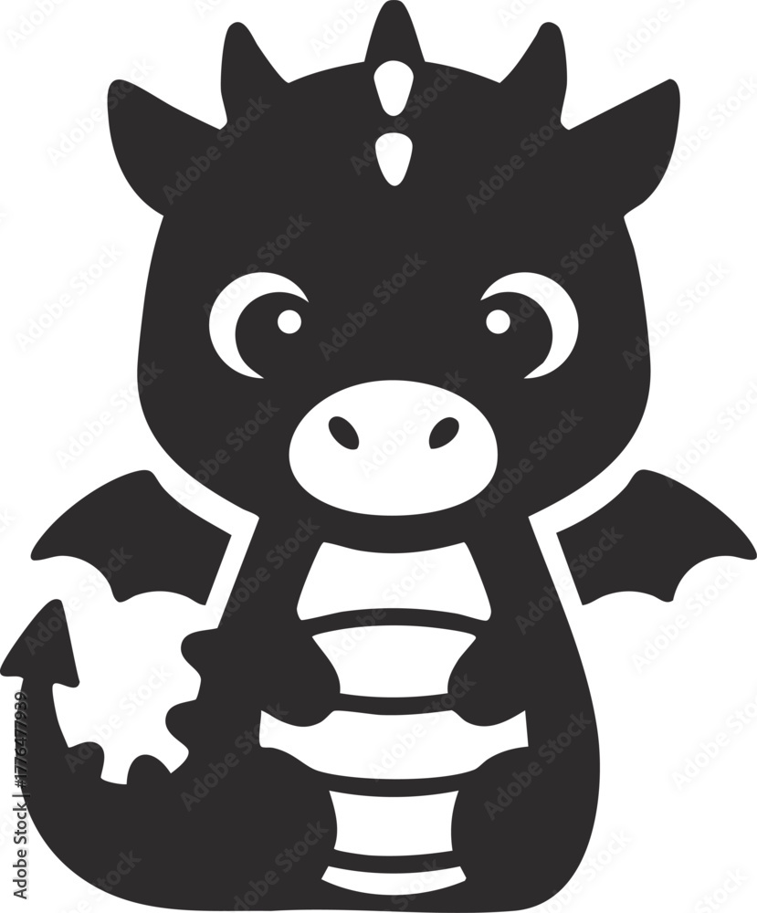 Fototapeta premium vector illustration of a baby dragon with wings 