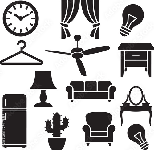 furniture icons set