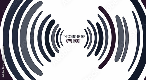 Owl hoot sound waves graphic for nature design