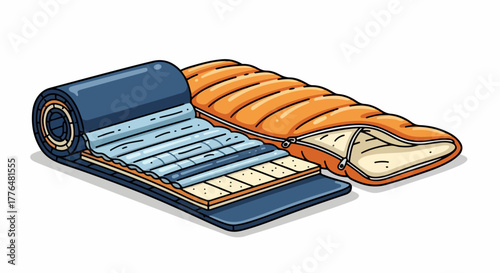 Sleeping bag and camping mat outdoor gear