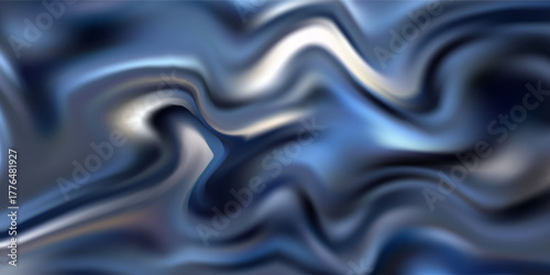 Metallic Blue Liquid Marble Abstract Background