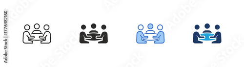 Meeting icon multiple style collection