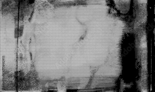 Tableau sur toile Abstract pop art illustration in gray and black halftone style, showing soft paper texture, subtle irregular shapes, vintage distressed effect, and graphic artistry with dotted overlay and shading