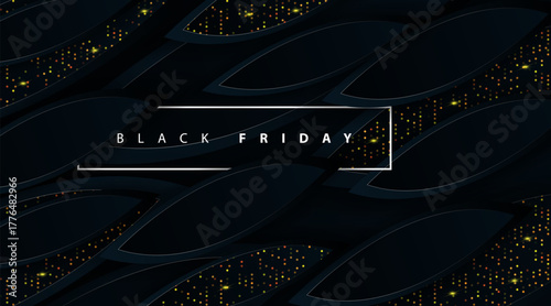 Black Friday sales poster. Commercial discount event banners. 