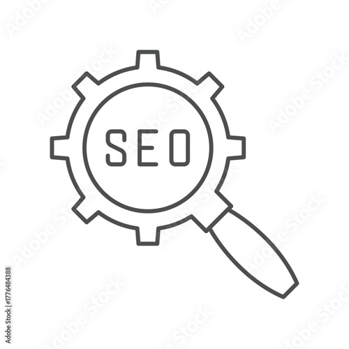 Search Engine Optimization thinline icon , vector, pixel perfect, illustrator file 
