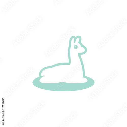 Alpaca Vector Icon. Clean and cute silhouette, suitable for creative business and pet logo.