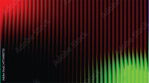 Abstract Ribbed Pattern with Red and Green Gradient