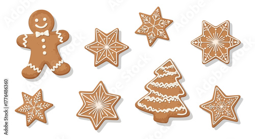 Delightful gingerbread cookies bring holiday cheer, perfect for festive baking projects, seasonal promotions, and heartwarming Christmas designs everywhere