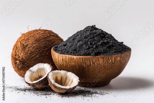 Coconut Carbon Bowl: Absorbent Black Carbon in Bowl with Antioxidant Care