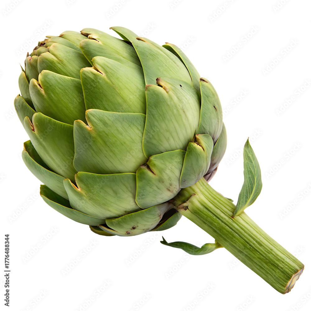 Fototapeta premium Artichoke isolated on a transparent background 