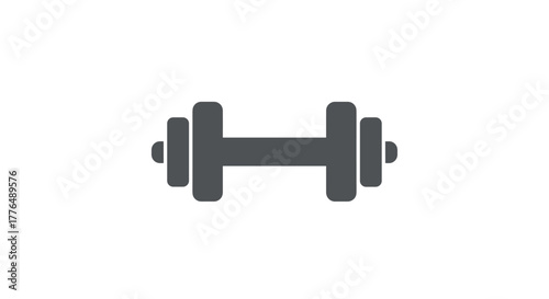 Simple dumbbell icon for fitness and gym design in silhouette style