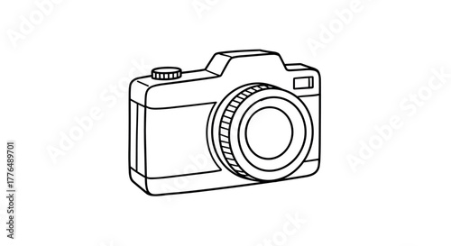 Vintage camera outline drawing reflecting classic photography design