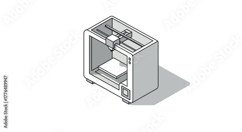 Isometric 3d printer illustration modern technology and innovation in design