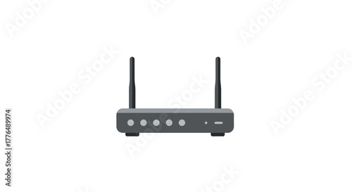 Minimalist wifi router design with antennas and led indicators