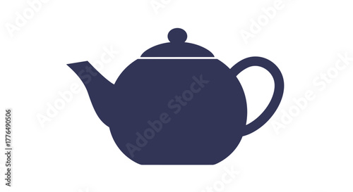 Elegant minimalist teapot silhouette design in dark tone for modern kitchen decor