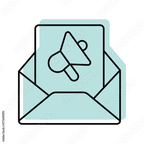 Email Marketing color shadow thinline icon , vector, pixel perfect, illustrator file 
