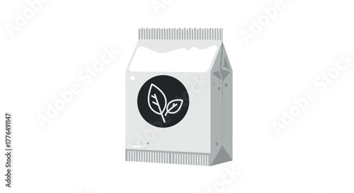 Minimalist ecofriendly snack packaging with leaf emblem design