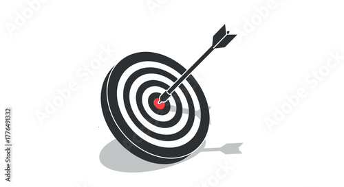 Isometric archery target with arrow precision and focus concept
