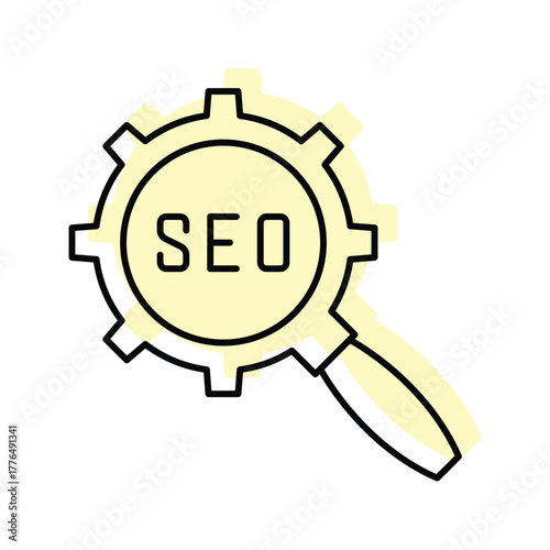 Search Engine Optimization color shadow thinline icon , vector, pixel perfect, illustrator file 

