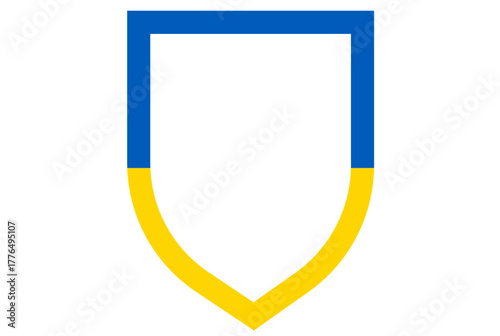 Square top Ukrainian flag shield icon