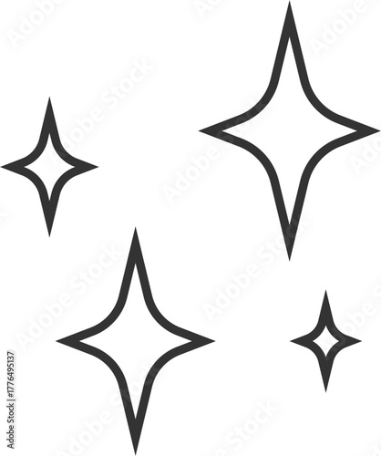 Minimal sparkle vector stars icon set